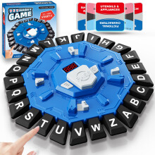 Word Game Family Board Games for Kids & Adults with 2 Modes,220 Topic Categories 24 Letters Pressing Game,Fun Fast-Paced Puzzle Games for Boys Girls