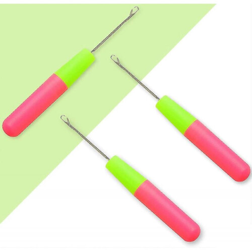 3 Pack Latch Crochet Hooks, Plastic Handle Hair Extension Latch Needle Hook, Rug Making Needles (d-583-a) 2