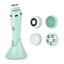 4-in-1 Electric Powered Facial Cleansing Brush Exfoliating Brush And Face Massager Skin Spa Kit, Rechargeable Waterproof Deep Cleansing And Soft Touch