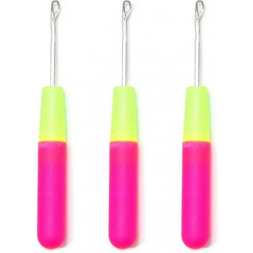 3 Pack Latch Crochet Hooks, Plastic Handle Hair Extension Latch Needle Hook, Rug Making Needles (d-583-a)