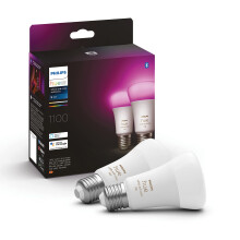 Philips Hue White and Colour Ambiance Smart Light Bulb 2 Pack 75W  1100 Lum