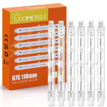 Tomosu 6 Pack R7s Halogen Bulb 118mm 230W Dimmable 230V 4650lm 2800k Warm W