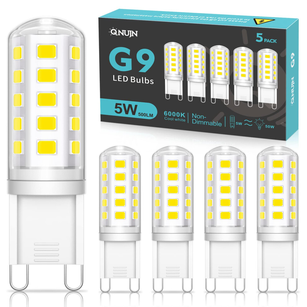QNUJN G9 Led Bulbs Cool White 5W 500LM 6000K Equivalent to 50W Halogen NonD-image-OPC-PJSVRCF-NEW