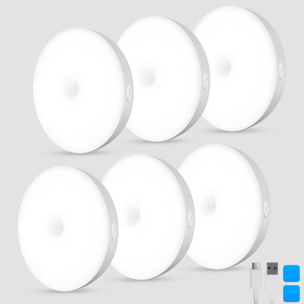 Jsdoin Motion Sensor Lights Indoor Pack Of 6 Wireless Led Rechargeable Magn 4408314518581