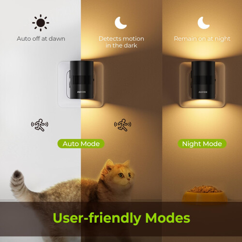AUVON Night Light Plug in Wall 2 Pack LED Motion Sensor Night Light with 11 1