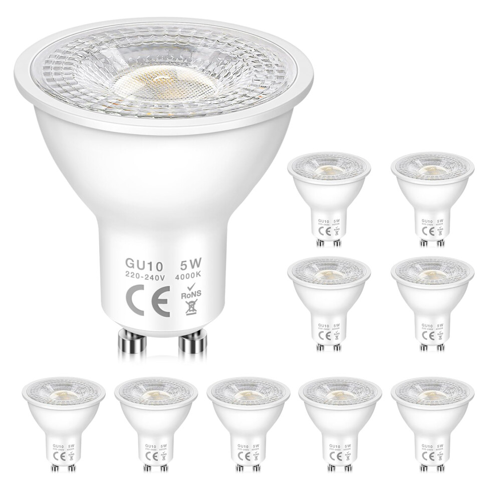Gu10 Led 5W Spotlight Bulbs Natural 4000K Energy Saving Led Bulb Equi White 1087423575499