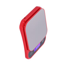 Balance de cuisine étanche USB rouge 16x21x3cm 10kg/1g