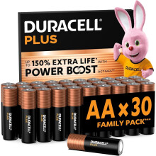 Duracell Plus AA Alkaline Batteries 30Pack 1.5V 150% Extra Life MN1500
