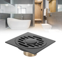 Ensemble de drain de sol encastré 348 g 10x10x0,3 cm noir