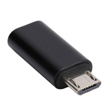 Type-C Adapter Konverter weiblich auf Micro männlich Mobile Datenleitung USB-Ladekabel (Schwarz)