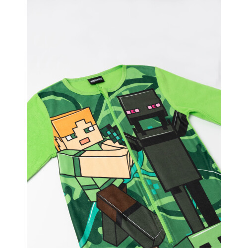 Minecraft (7-8 Years) Minecraft Onesie (Boys Green) 2