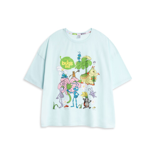 Disney (Medium) Disney A Bug's Life Short Sleeve Long Leg Pyjama Set (Womens Blue) 2