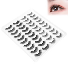 20 Paar Make-up Lange, Dichte, Lockige Tages-Falschwimpern Set002