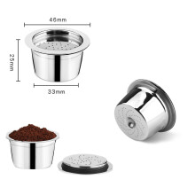 Edelstahl-Kaffeekapseln Wiederbefüllbare Kaffee Kapseln mit Löffel und Bürste Ersatz für K-FEE Maschinen