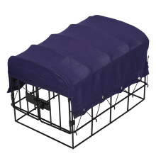 RC-Auto-Modifikation Eisenkäfig und Abdeckdekoration, Hintere Metallzaun-Frame für WPL D12 Blau