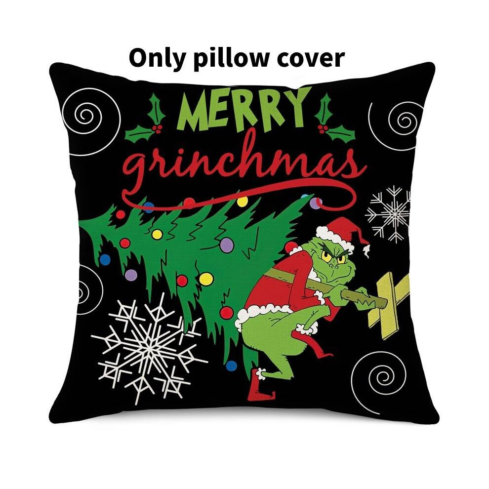 (Style 7)Housse de coussin The Grinch canapés de Noël taie d'oreillers jet Noël décoration intérieure