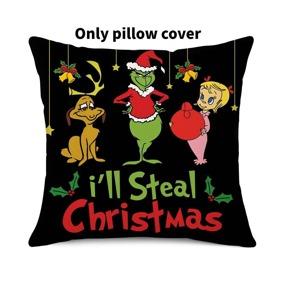 (Style 6)Housse de coussin The Grinch canapés de Noël taie d'oreillers jet Noël décoration intérieure