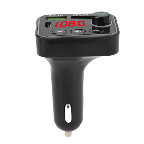 Bluetooth 5.0 FM Transmitter MP3 Player Charger, 64G Support, Colorful Atmosphere Lights 1