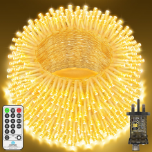 403 FT 1000 LED Outdoor Fairy Lights Plug in Warm White Christmas Lights Outside Extra Long Waterproof String Lights wi