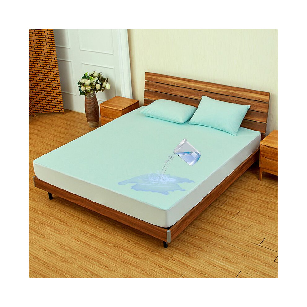 (Green,140x200+30cm)Protège Matelas Imperméable Drap Housse de Lit Sans Taie d'oreiller Grande Taille