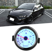 Universeller Boost-Pointer- / Druckmesser Vakuum -2‑30 PSI , 12 V, blauer LED-Ansatz, 52 mm Durchmesser für Autos und Motorräder