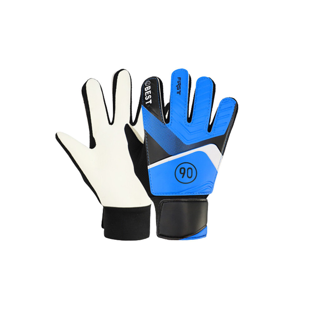 (Blue,7)Guanti Portiere Calcio Per Ragazzo Guanto Portiere Protezione Mani Dita Completa