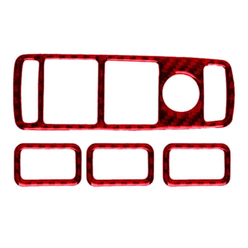 Rivestimento Per Interruttore Alzacristalli In Fibra Di Carbonio Rosso Adatto Per -