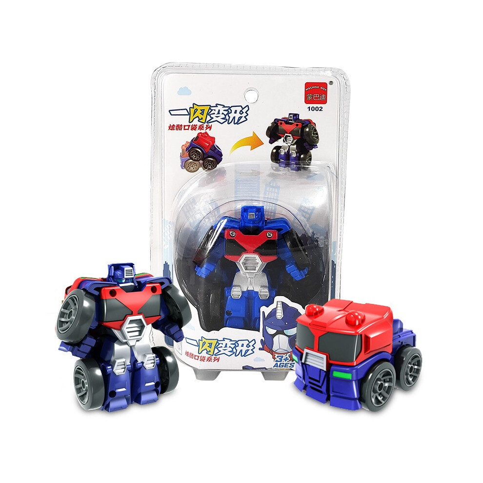 (Optimus Prime) Transformers Mini Autobots Plastic Toy Car Inertial Drive Robot Gift Kids Model-image-OPC-PJSX8HG-NEW