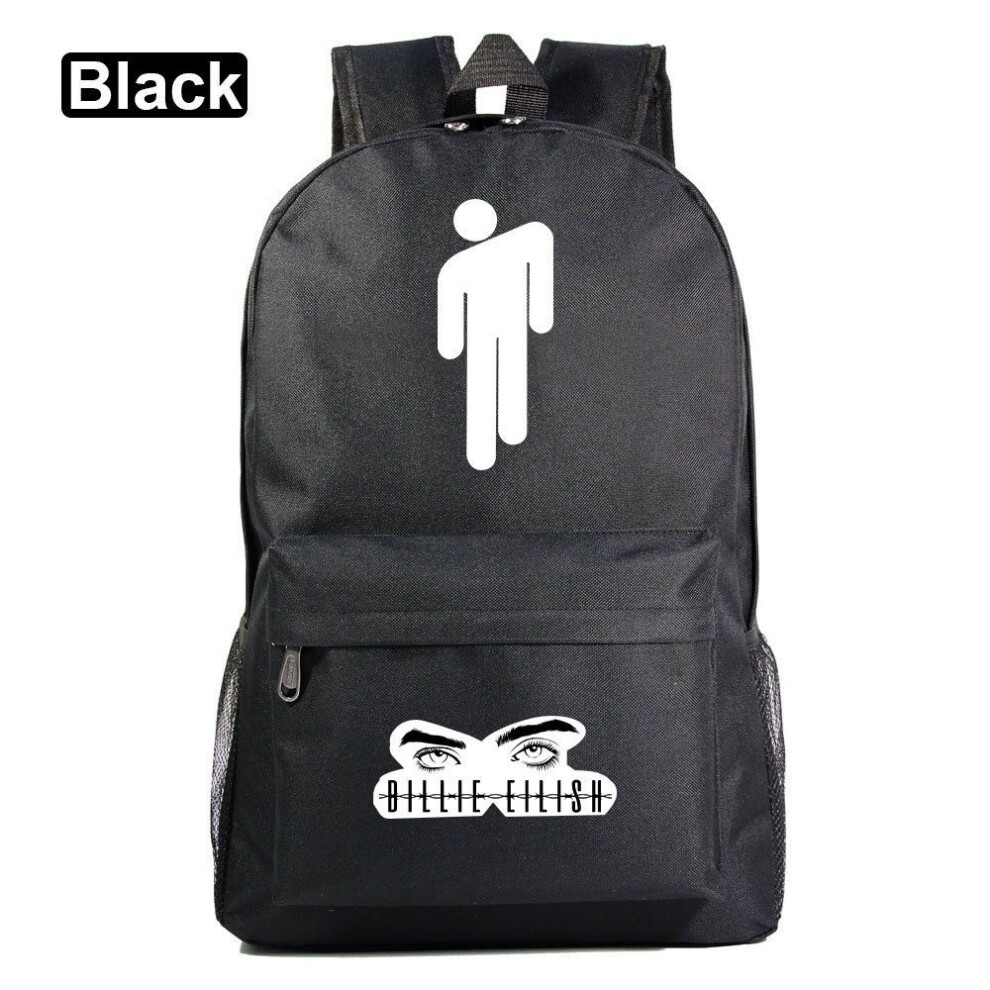 (Black) Eilish Billie Backpack Large Capacity Schoolbag Outdoors Travel Leisure Bag Gift Black