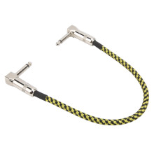 11.8in Copper Shielded Instrument Cable, Noise Reduction, Black Yellow