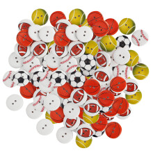 100 pièces de boutons en bois à 2 trous, diamètre 2,0 cm, motif mixte