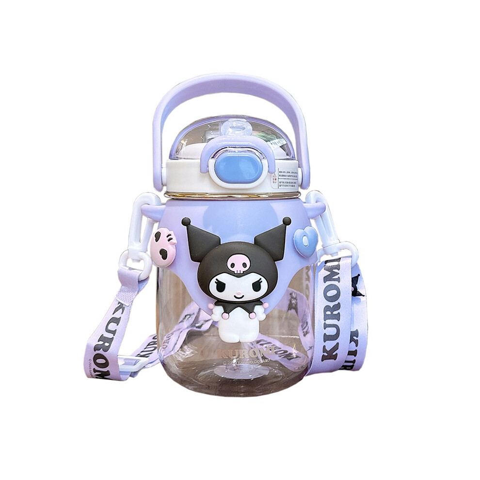 (Kuromi)Botella De Regalo De Pajita Deportiva Para Estudiantes Al Aire Libre PláStico Sanrio My Melody De 820 Ml-image
