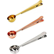 3pcs Stainless Steel Coffee Scoop with Bag Closure Clip Coffee Measuring Spoon for Coffee Milk(c-g-3)