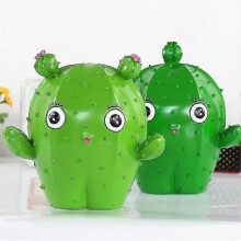 Creative Cartoon Cactus Piggy Bank Plant Saving Coin Creative Room Resin Cactus Adults Children Nursery Unique Gift 1pcs