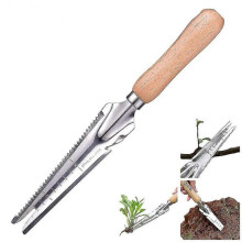 Garden Weeding Tools Stainless Steel Manual Garden Tools Weed Remover Wood Handle Dandelion Hand Weed Puller Tool with Serration And Scale