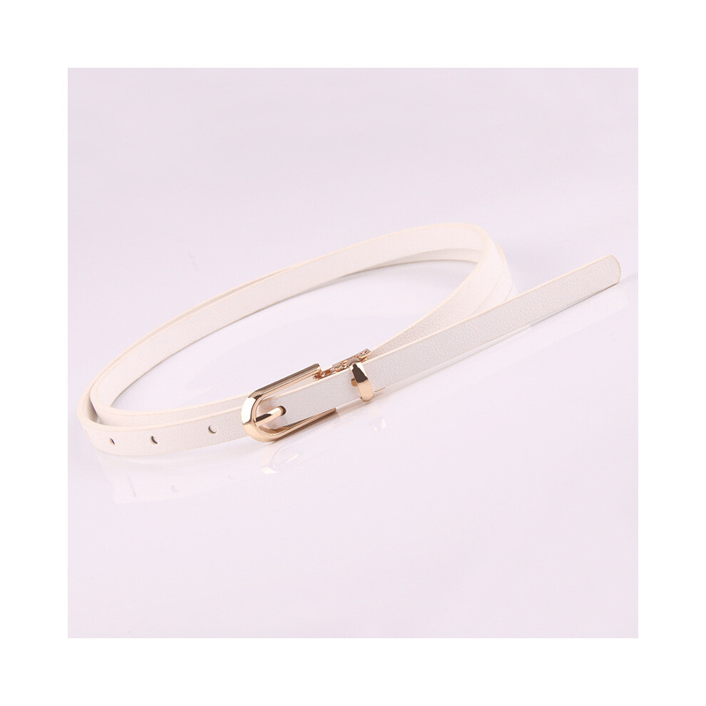 (White) Sophisticated Color Solid Women Dress With Slim Pu Belt Office Outfits Casual-image-OPC-PJSYH7J-NEW