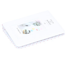 3-in-1 64 Taschen Foto-Karten Aufbewahrungskoffer Mini-Fotoalbum für Fujifilm Instax Mini 9 Weiß