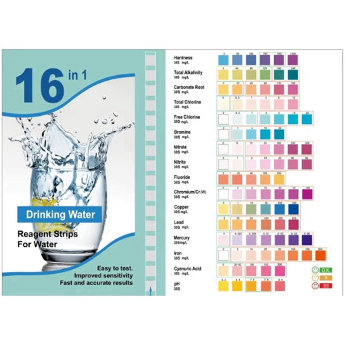 16 in 1 drinkwatertestkit 50 strips thuiswatertestkit 2