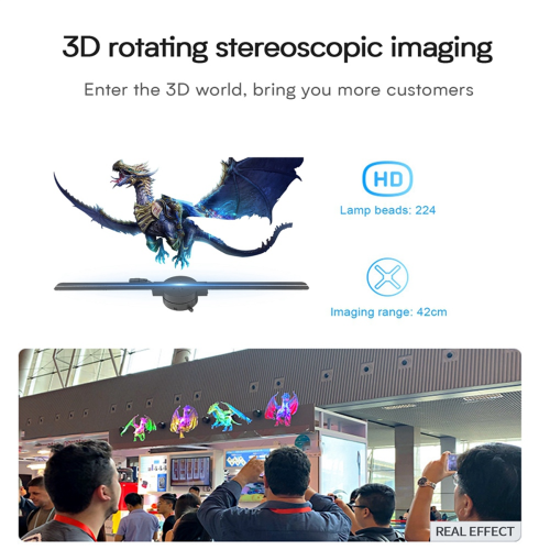 Προβολέας ανεμιστήρα WiFi 3D 224 LED χάντρες χωρίς περιθώρια με βύσμα AU 2
