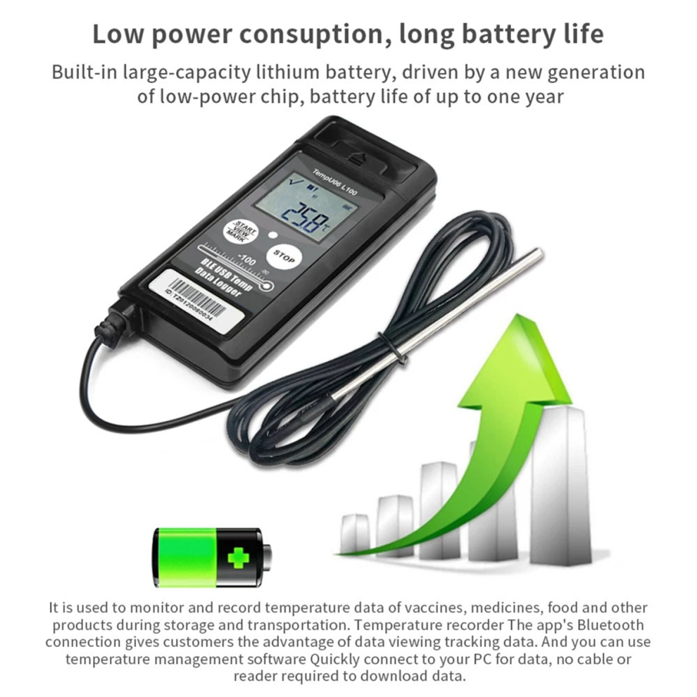 TempU06 -100C Low Temperature Data Logger Digital 32000 Points