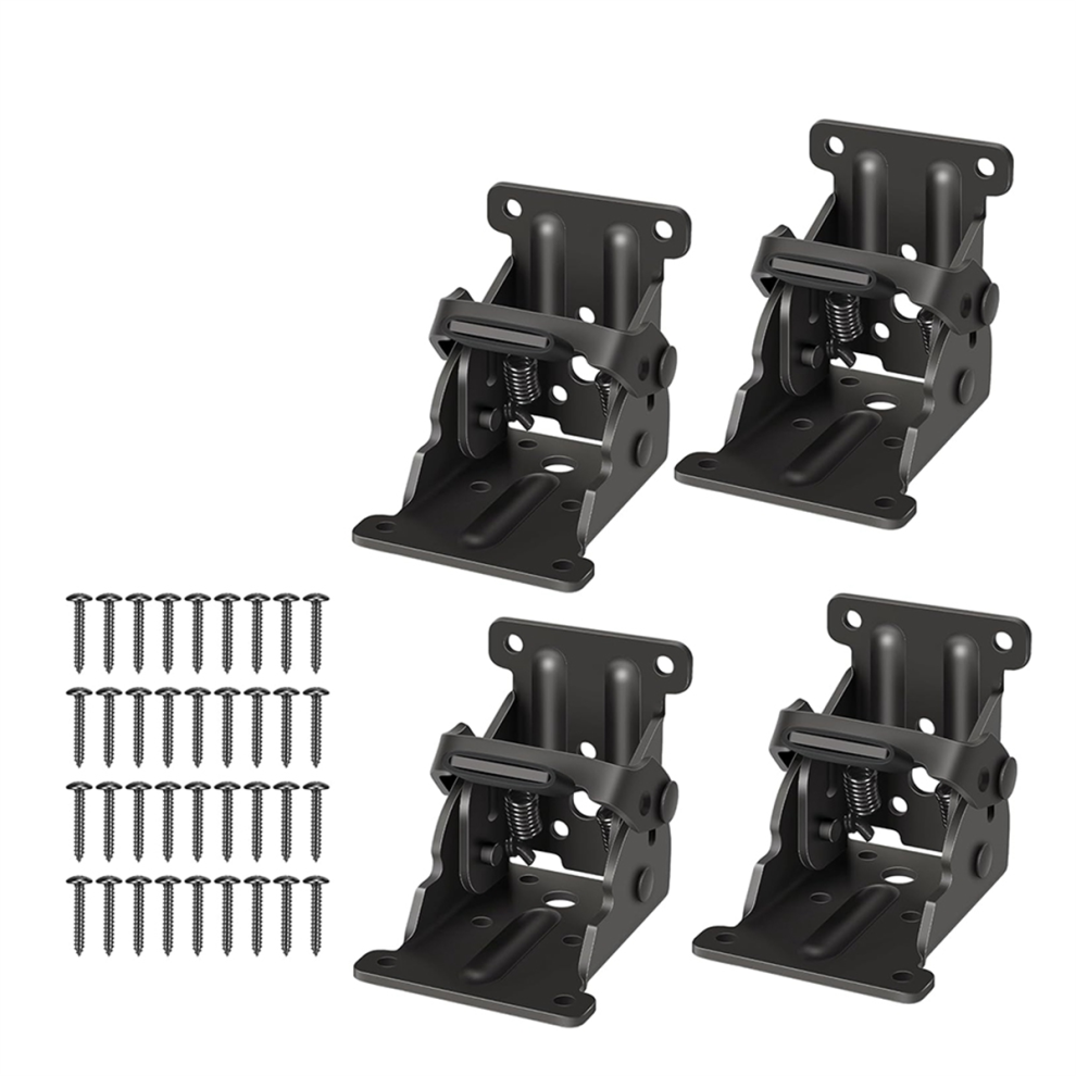 4 Pack Folding Brackets, Self-Lock Hinge With Screws For Table Legs, 4853732209694