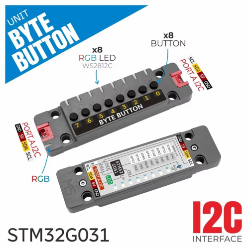 Byte Button Unit W/ 8-Button Touch Switch Tactile Switch Input Unit 1