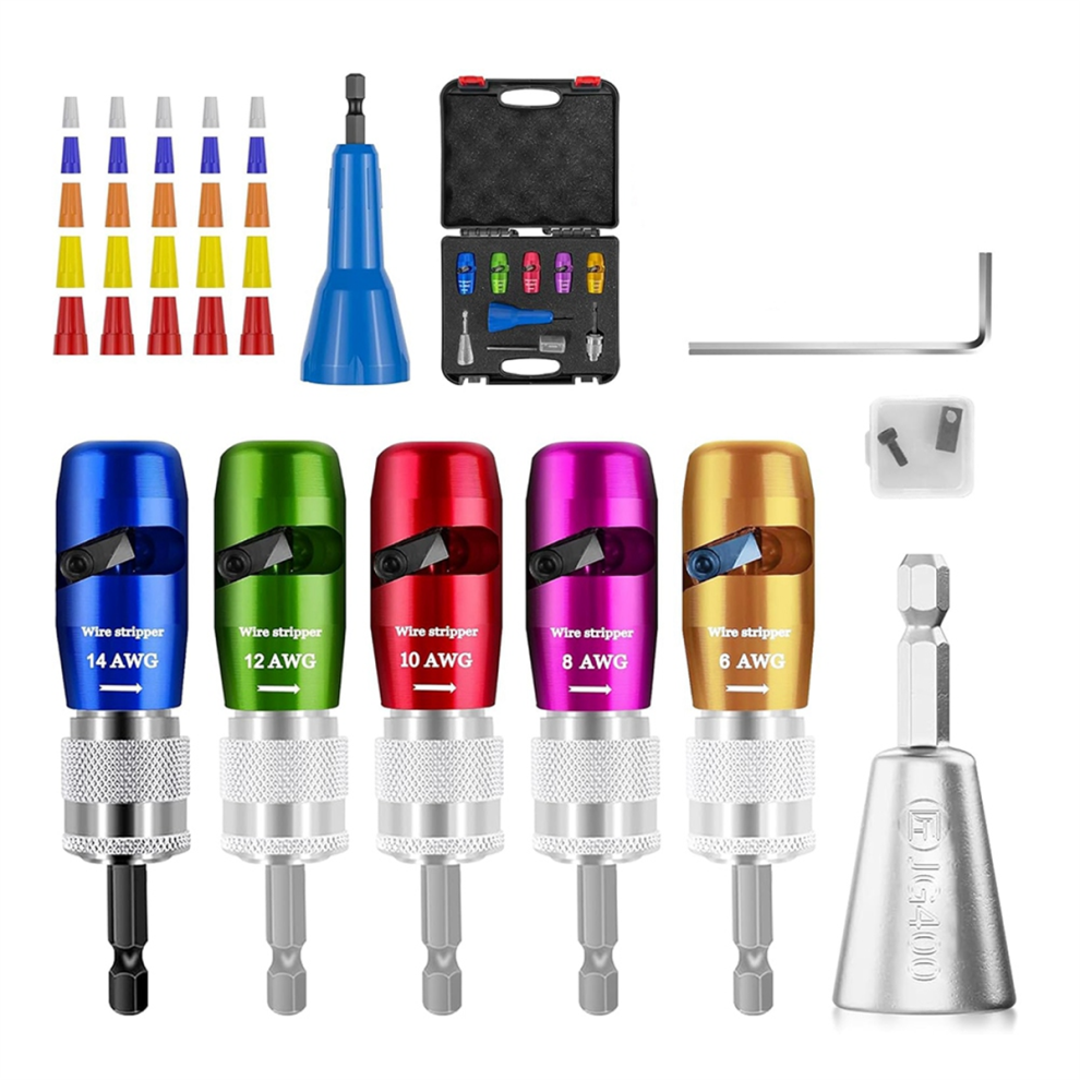 Wire Stripping Tool & Wire Twisting Connector Set,Wire Twister Tool