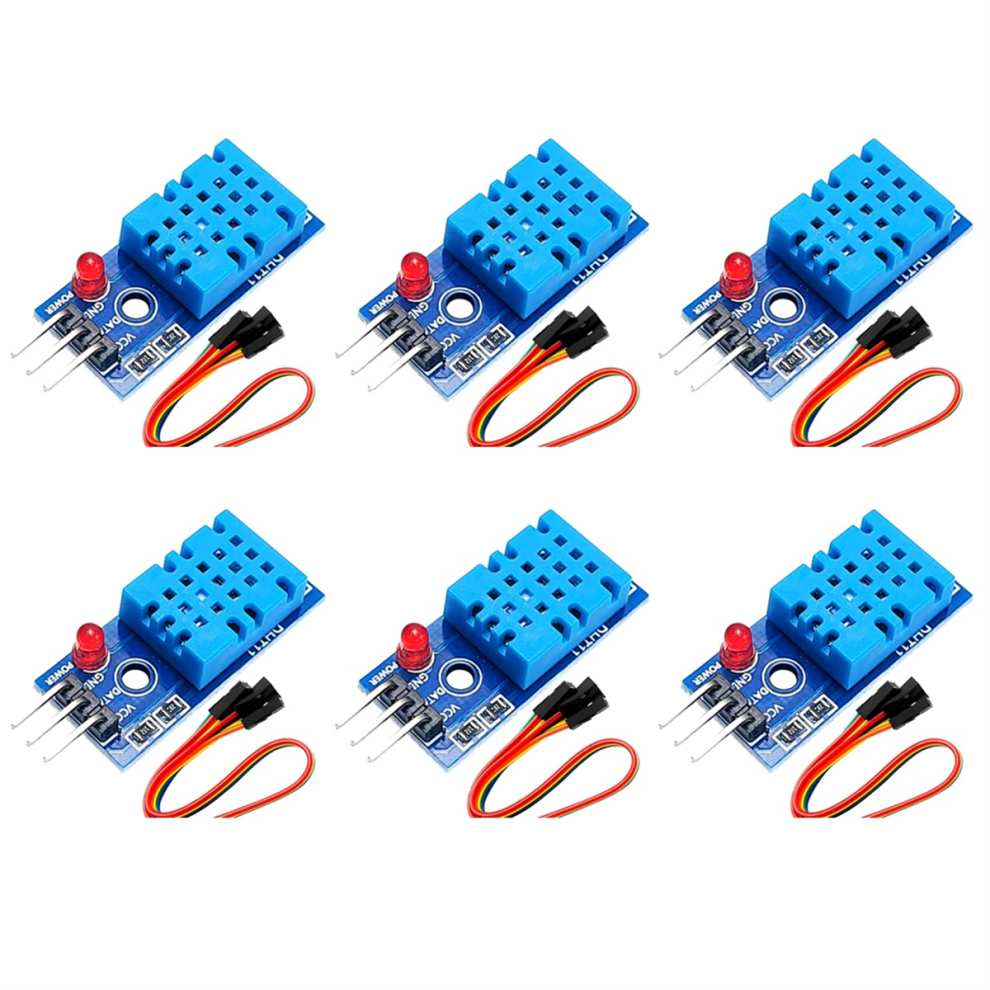 6 Set Temperature Humidity Sensor Module 3.3V-5V with Wires,