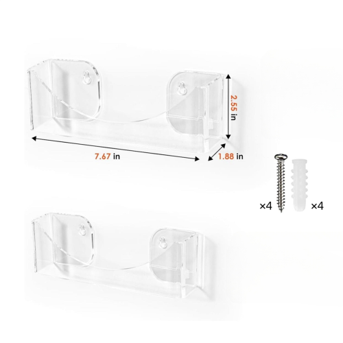 Pacote com 2 cabideiros de acrílico para parede, transparentes 1
