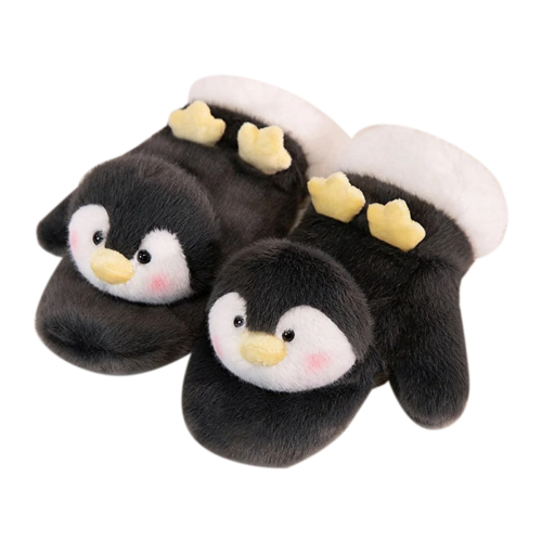 Γάντια Penguin Plush Gloves για μαθητές, ζεστά γάντια ιππασίας με πάχος 1