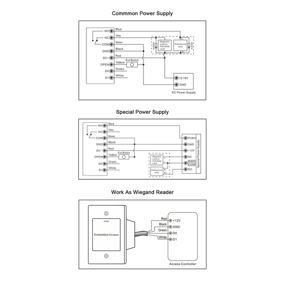 Metal Fingerprint Access Control Keypad 125Khz Reader Controller 4853732238397