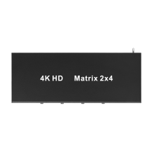 -Divisor de interruptor Matrix 2X4 compatível com plugue de saída de áudio UE