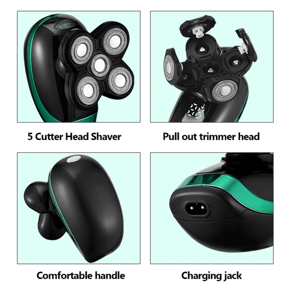 5 in 1 Rechargeable Electric Shaver, Shaving Hair Cutting Nose Hair,