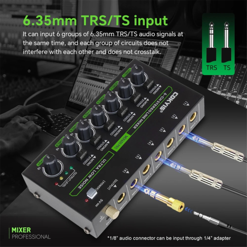 MIX600 PRO Στερεοφωνικός Μίκτης Γραμμής 6 Καναλιών EU PLUG 2